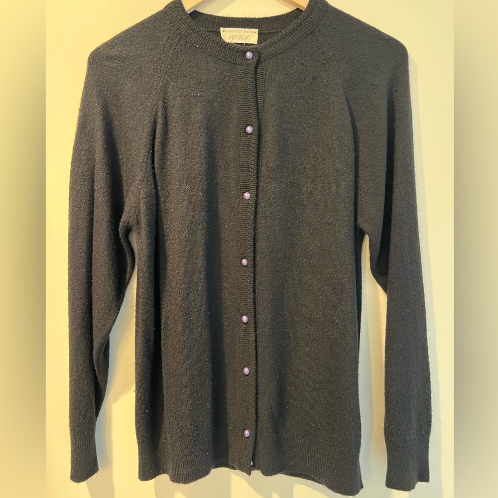 Lord and Taylor Women's Black Cardigan Sweater size S